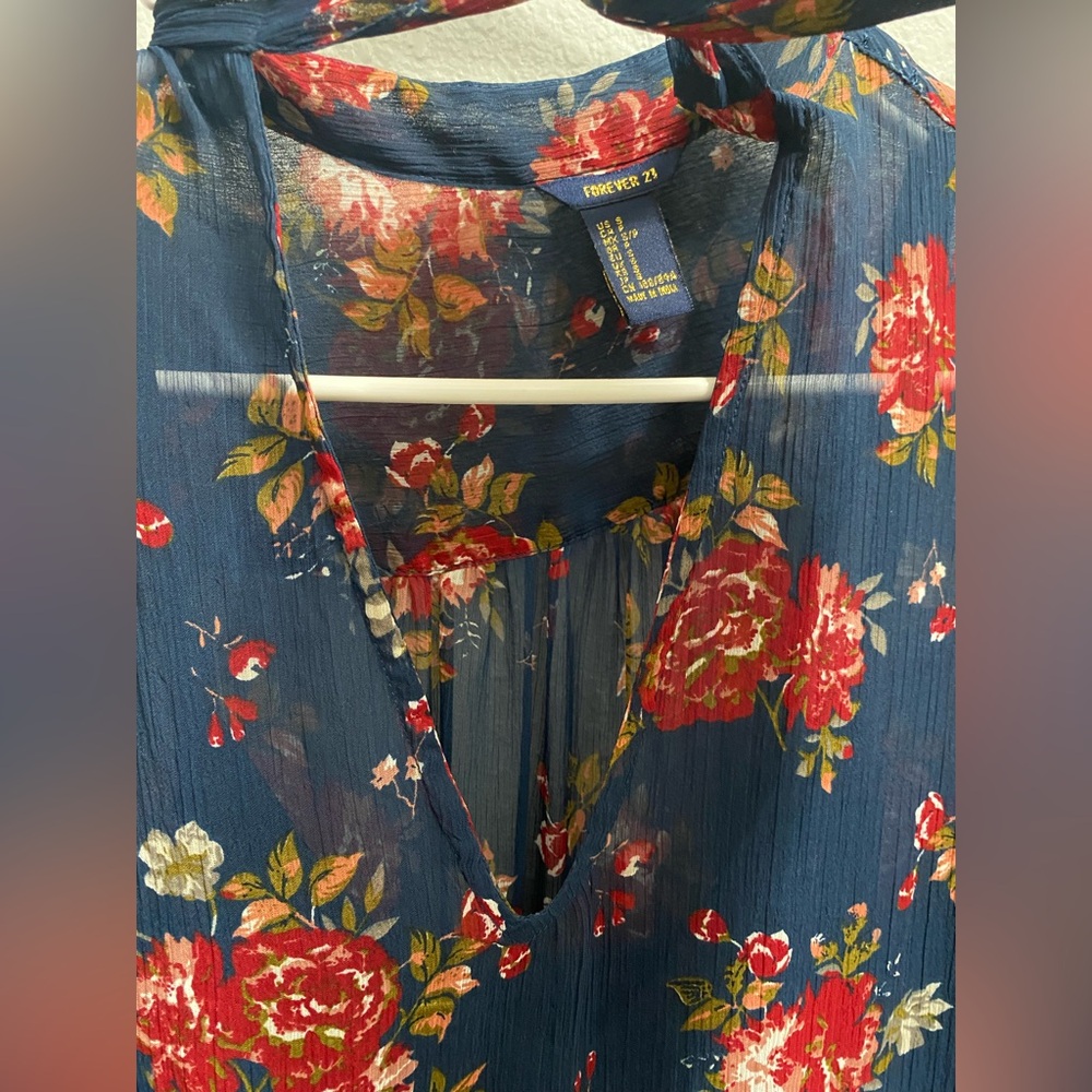 Forever 21 Floral Tiered Dress Women’s Small - Picture 3 of 10